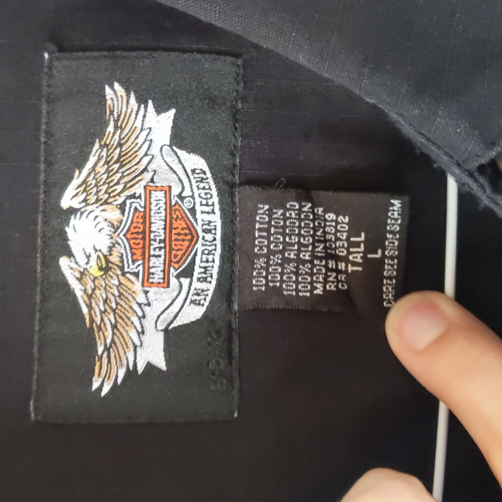Harley Davidson long sleeved snap shirt - Picture 3 of 5